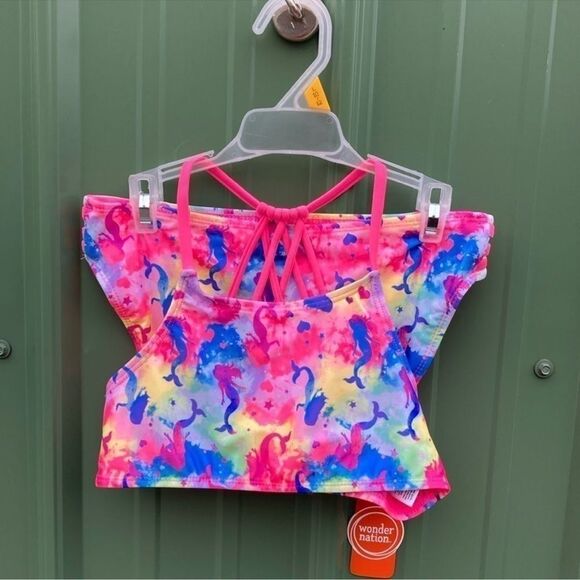 Girls Mermaid Bikini & Unicorn Tankini Swimsuit Bathing Suit 2-Pack Size XL - Picture 2 of 5